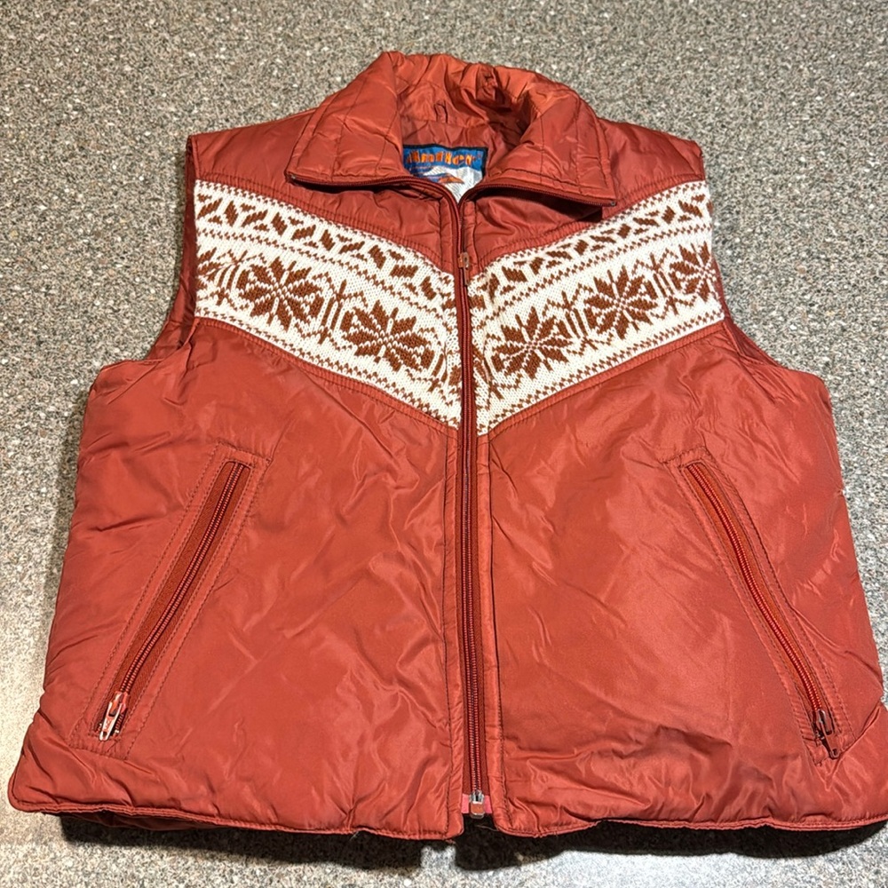 Vintage 70s antler prime down vest